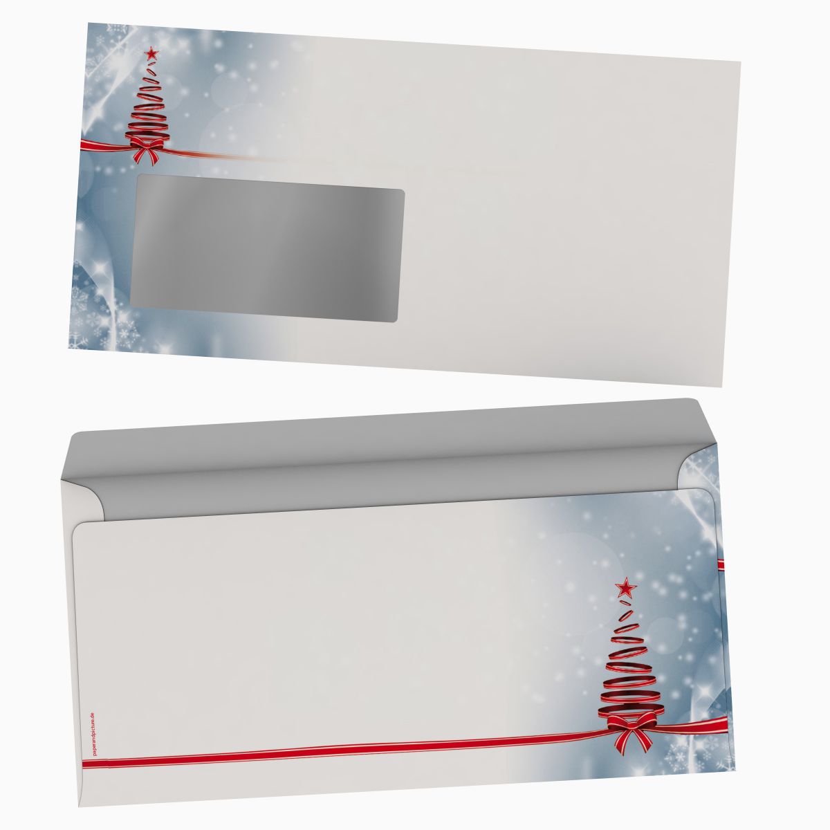 Weihnachtsbriefpapier Weihnachtsbaum mit Fensterkuverts