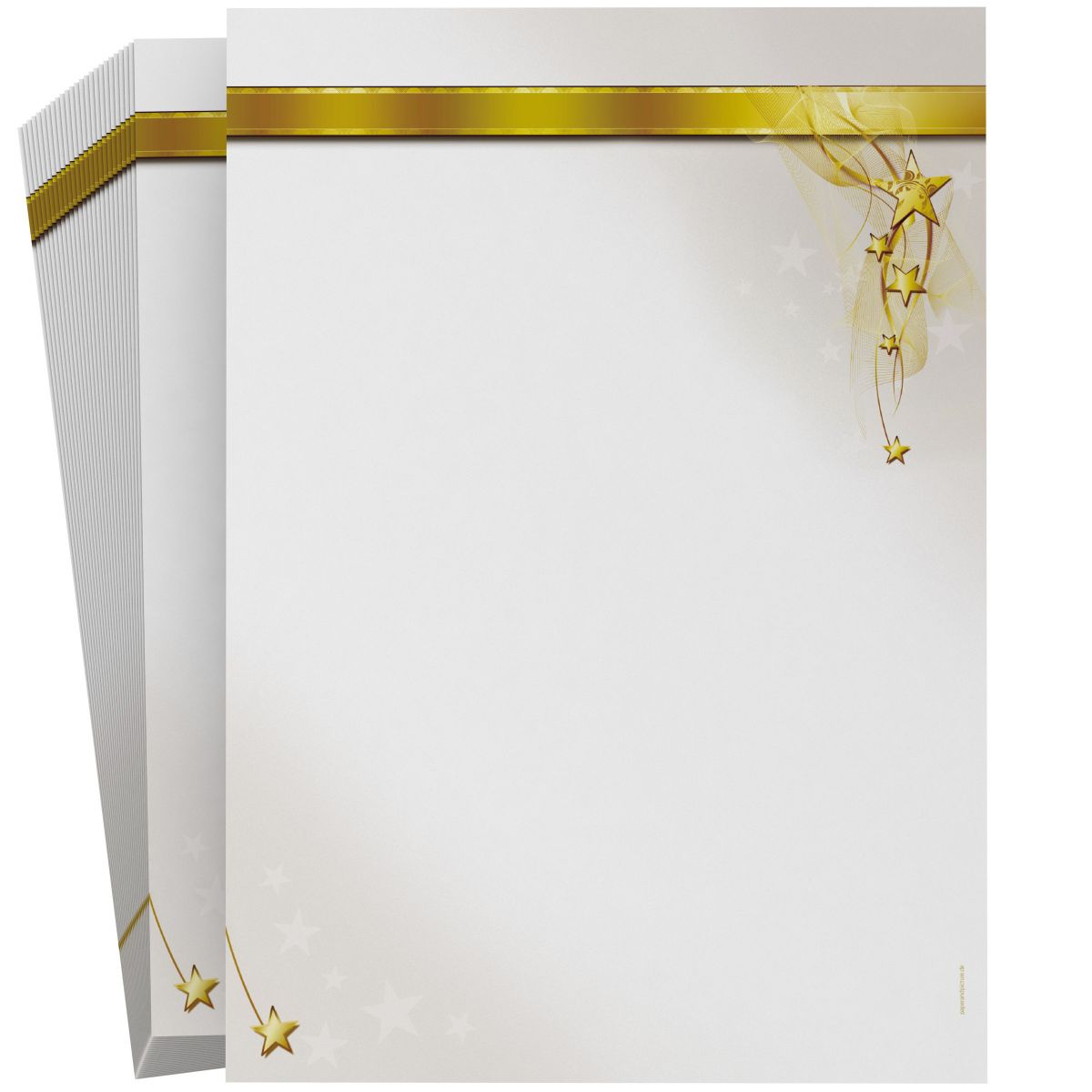 Festliches Weihnachtsbriefpapier Sternen-Band für private Weihnachtsgrüße