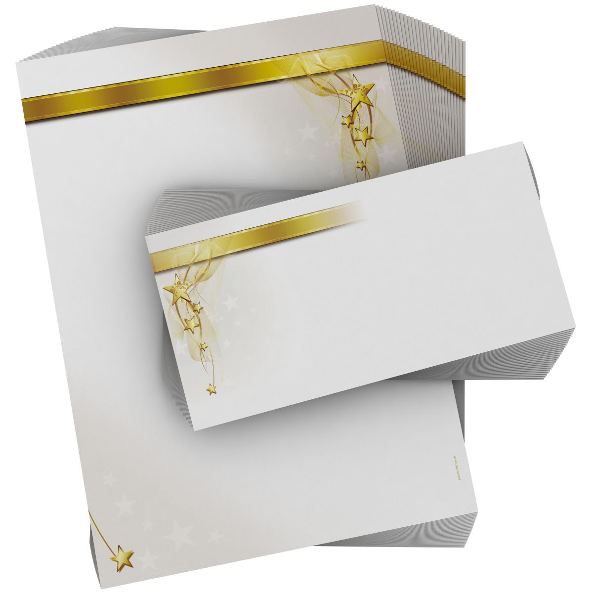 Stimmungsvolles Weihnachtsbriefpapier Sternen-Band für geschäftliche Grüße und Firmen