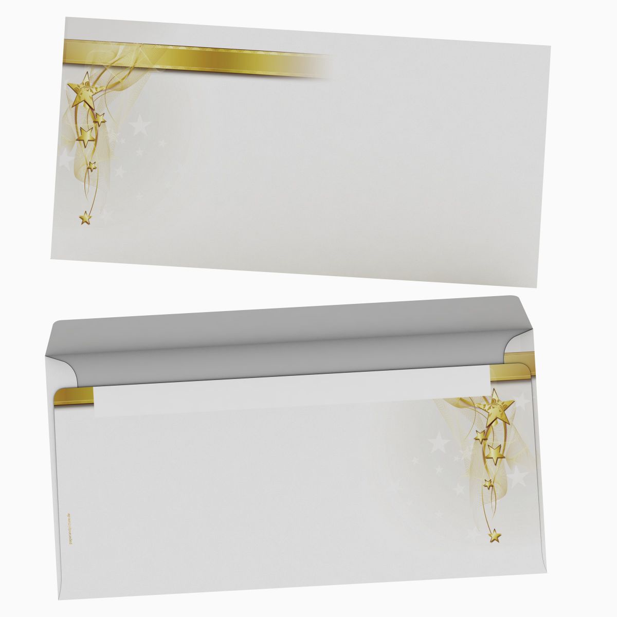 Weihnachtsbriefpapier Sternen-Band mit Kuverts ohne Fenster