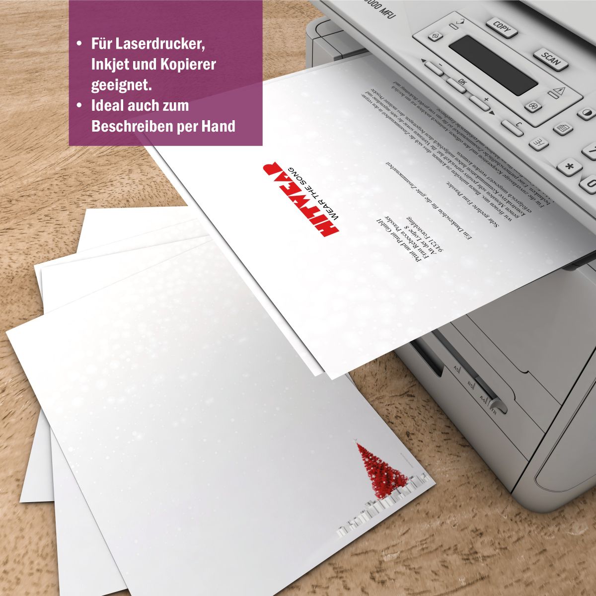 Weihnachtsbriefpapier DIN A4 Weihnachtstraum – Motivdetail