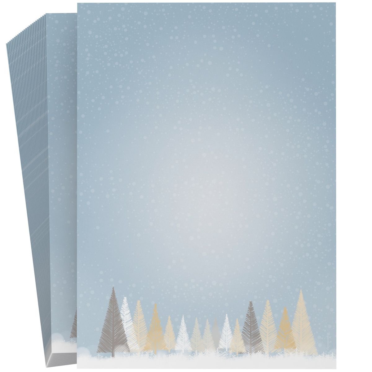 Festliches Weihnachtsbriefpapier Winterlicher Märchenwald für private Weihnachtsgrüße