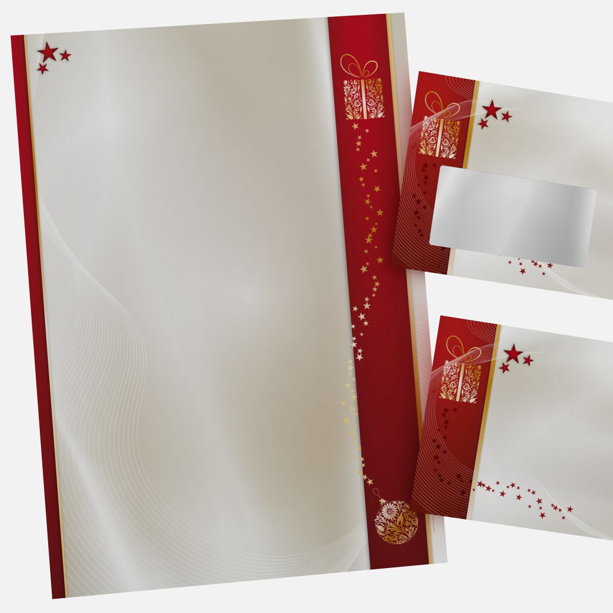 Festive Christmas stationery with Golden Christmas motif DIN A4