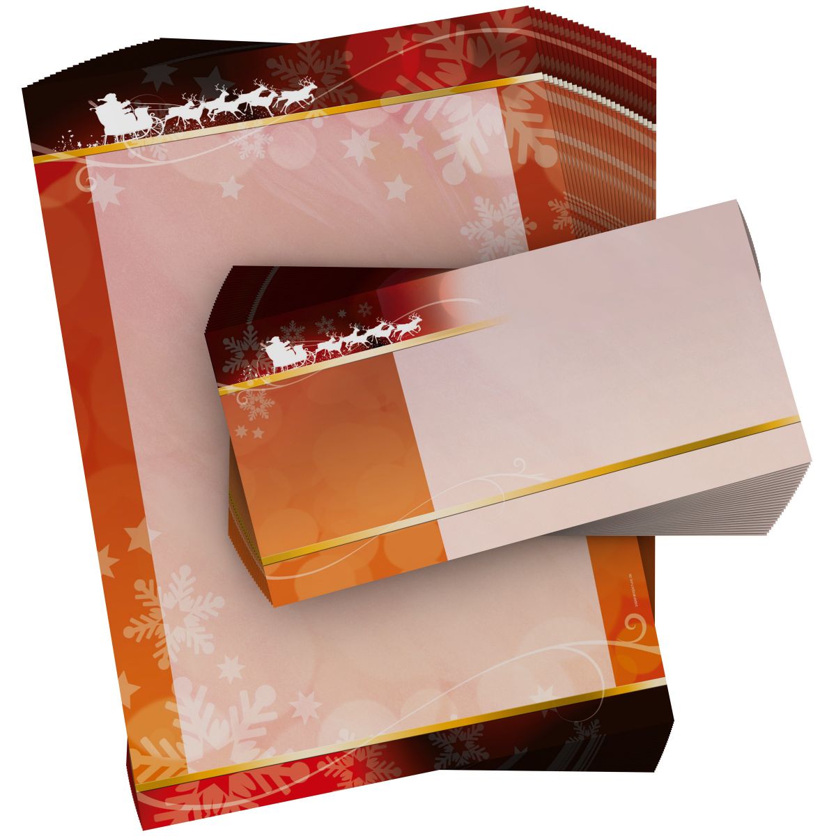 Stimmungsvolles Weihnachtsbriefpapier Santa Claus für geschäftliche Grüße und Firmen