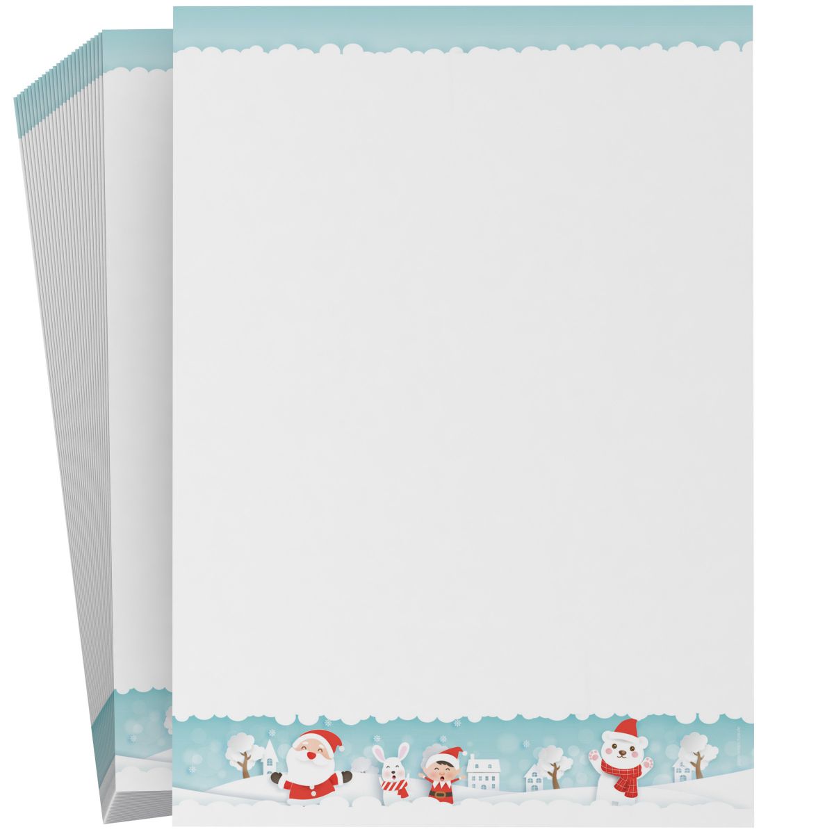Premium Children playing in the Snow Christmas stationery for the holidays