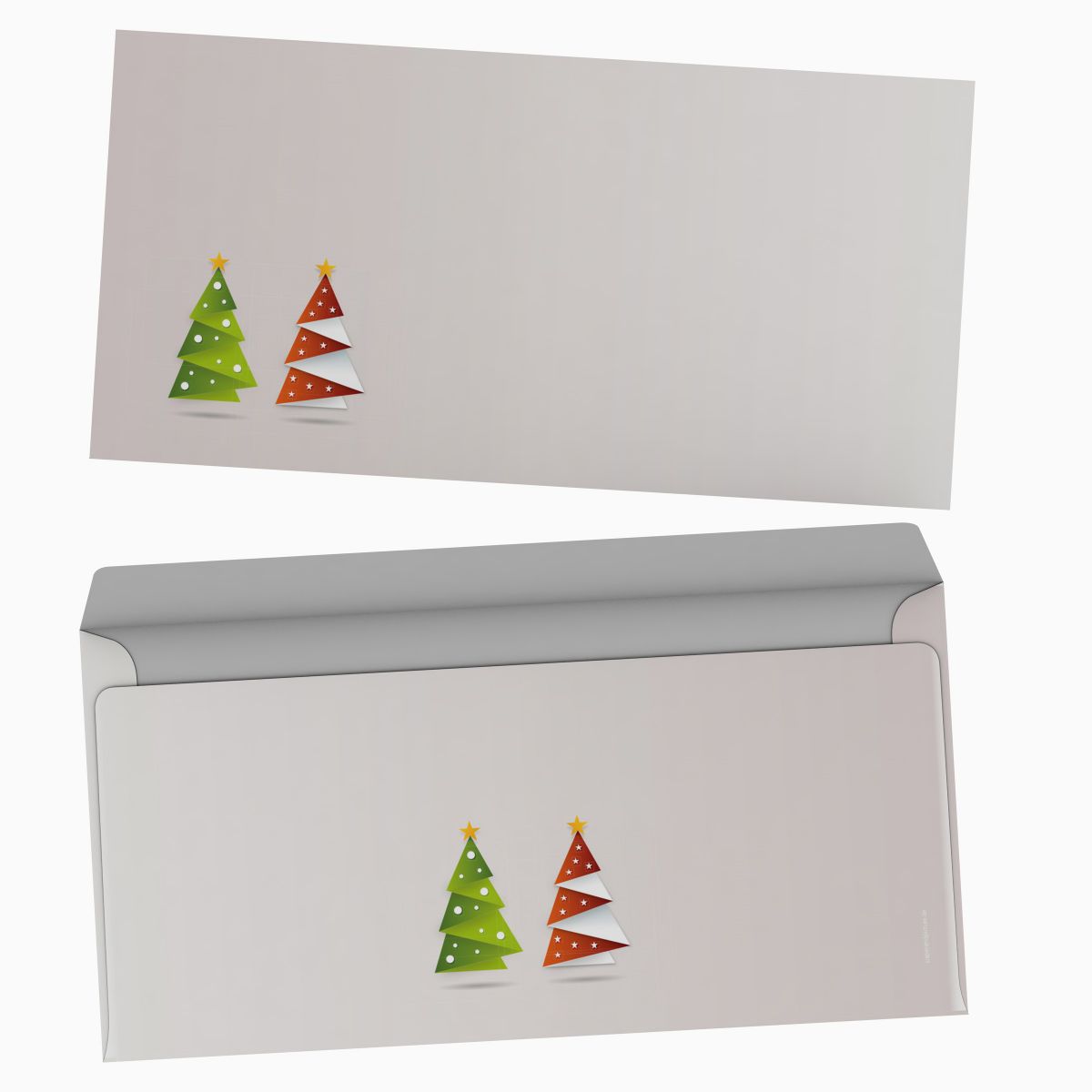 Christmas stationery Paper Christmas Tree GREEN with windowless envelopes