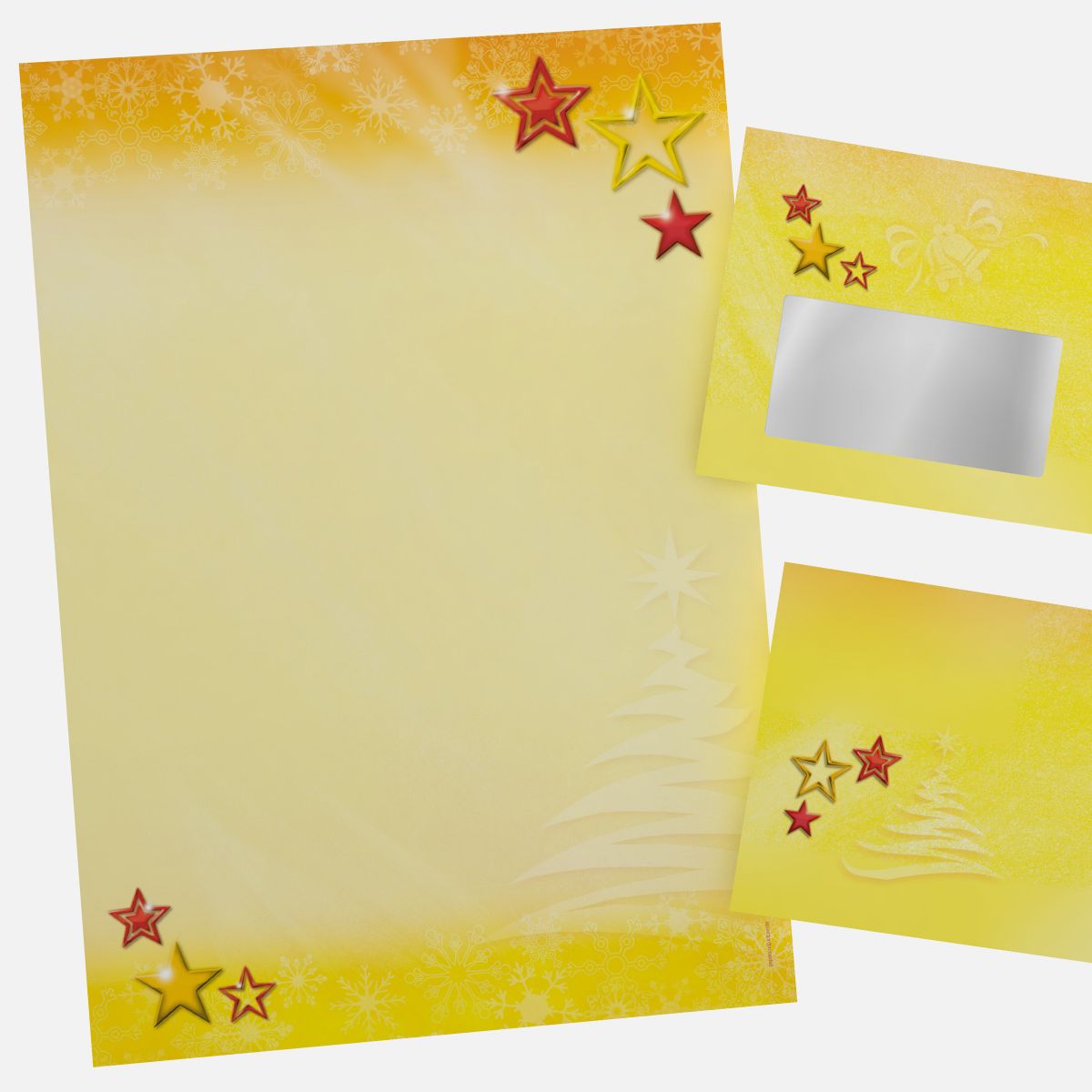 Festliches Weihnachtsbriefpapier mit Motiv Weihnachtssterne in DIN A4
