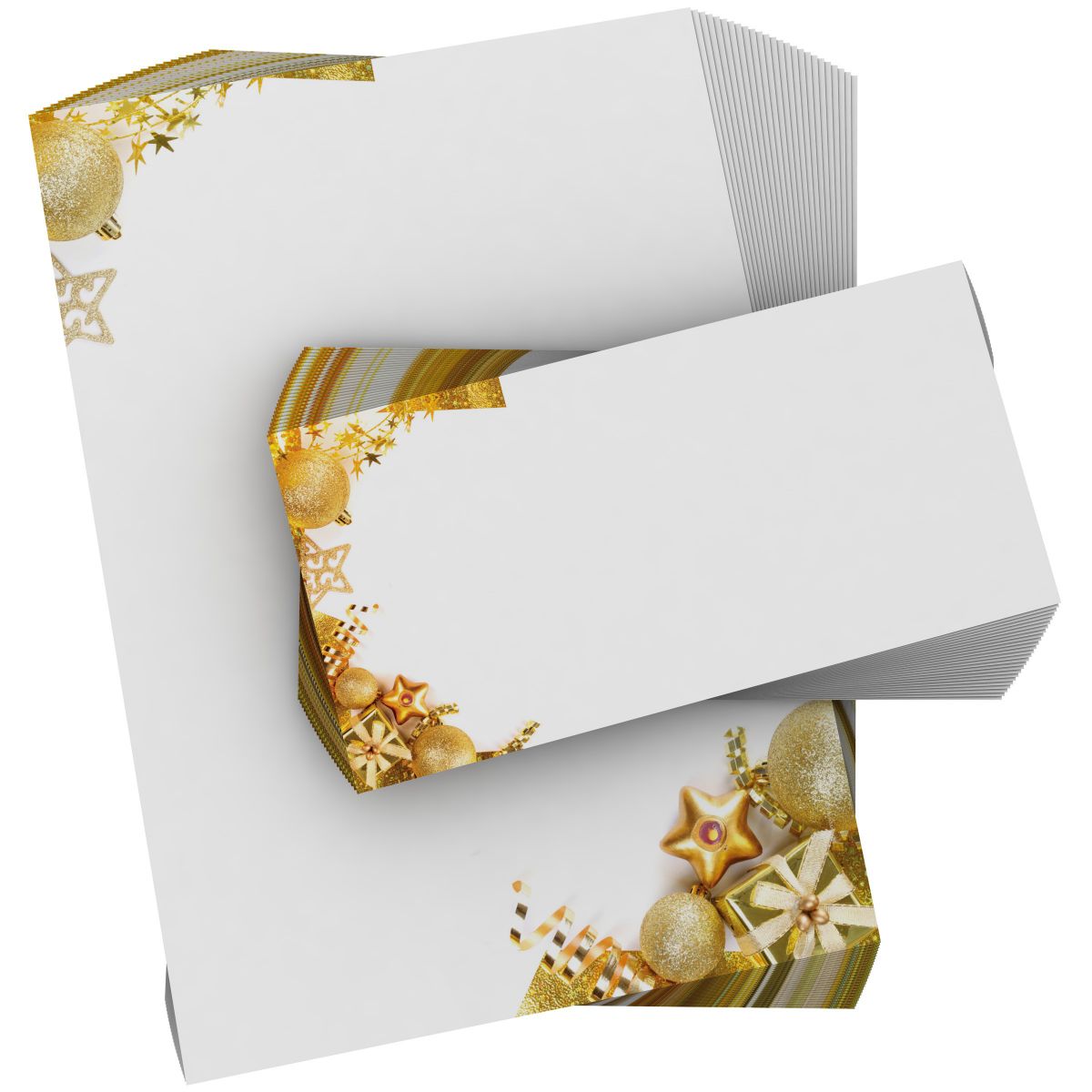 Atmospheric Golden Chritsmas Items Christmas stationery for corporate holiday mailings