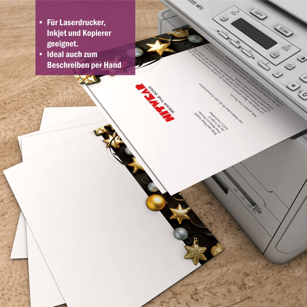 Weihnachtsbriefpapier DIN A4 Excelsior – Motivdetail