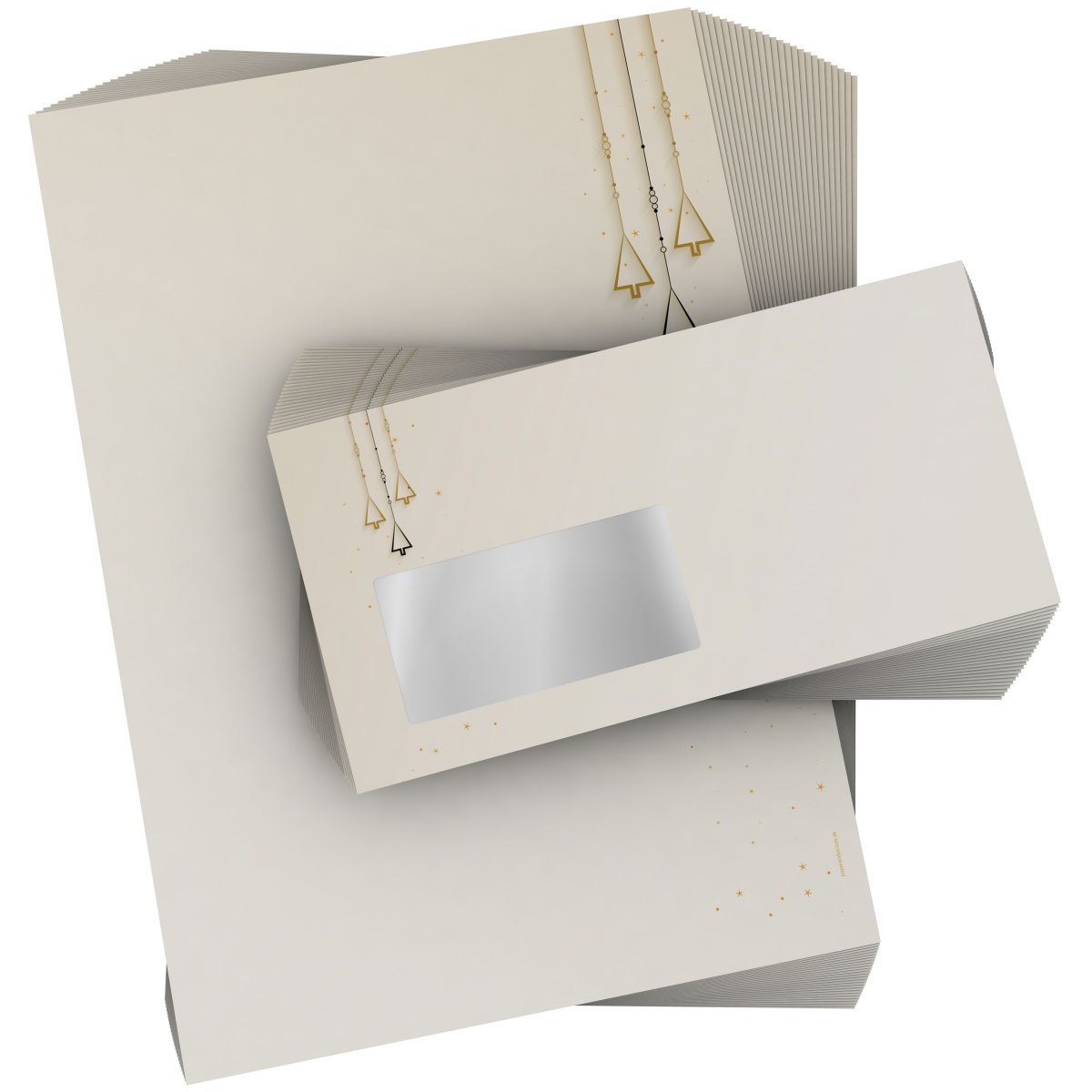 Detailansicht vom Weihnachtsbriefpapier Weihnachtsschmuck mit winterlichem Design