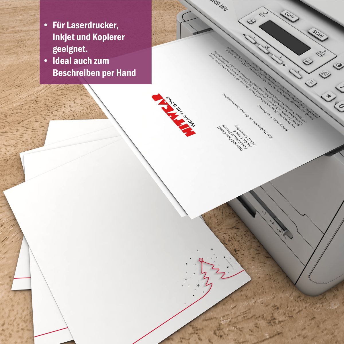 Christmas letter paper Red Christmas Tree for business and private use