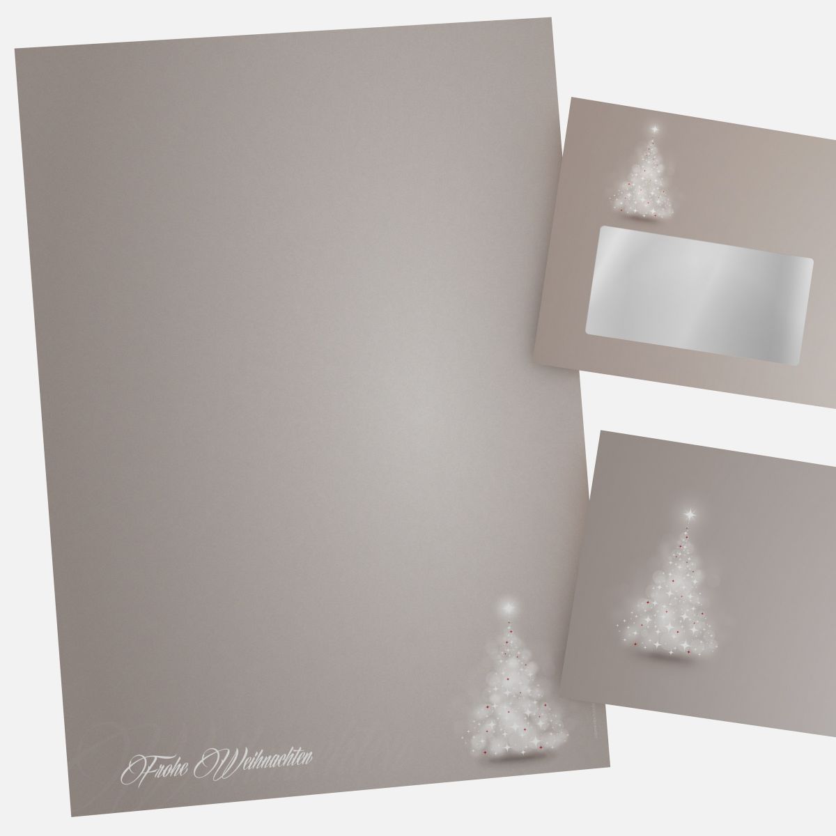 Festliches Weihnachtsbriefpapier mit Motiv Verträumter Lichterbaum in DIN A4