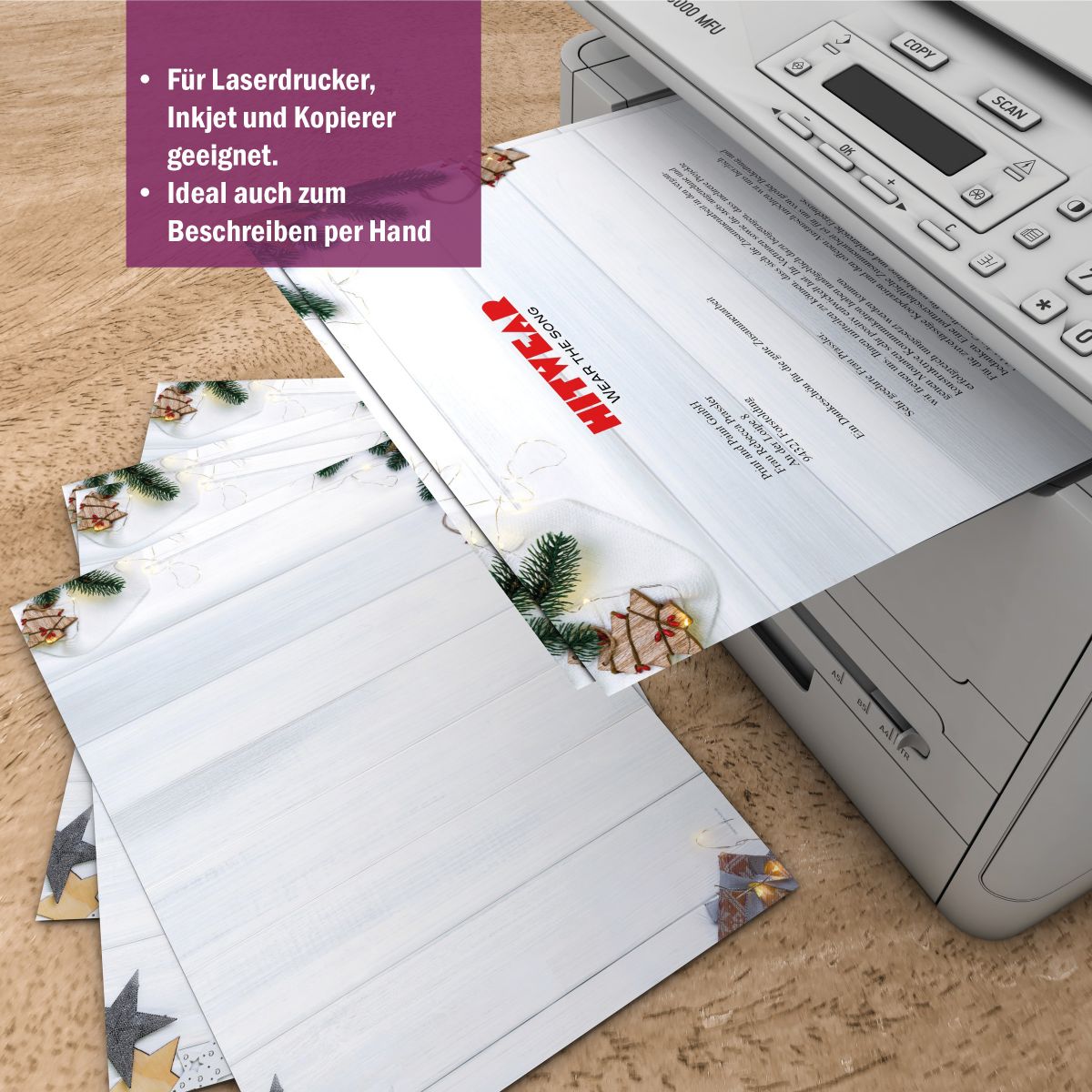 Christmas letter paper Christmas Mood for business and private use