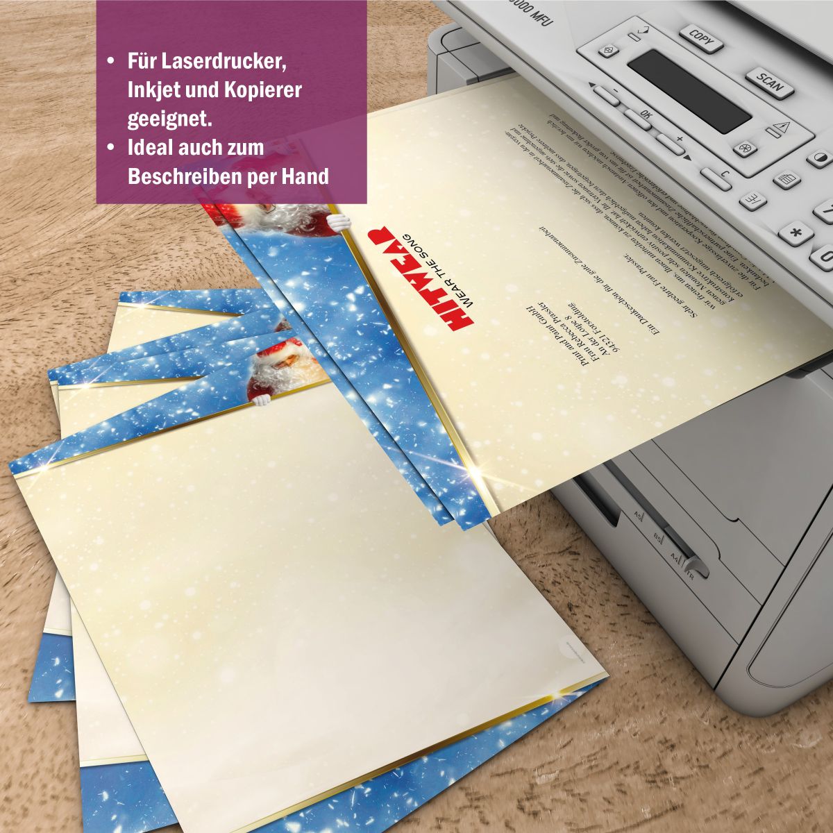 Christmas letter paper Santa Claus is coming for business and private use