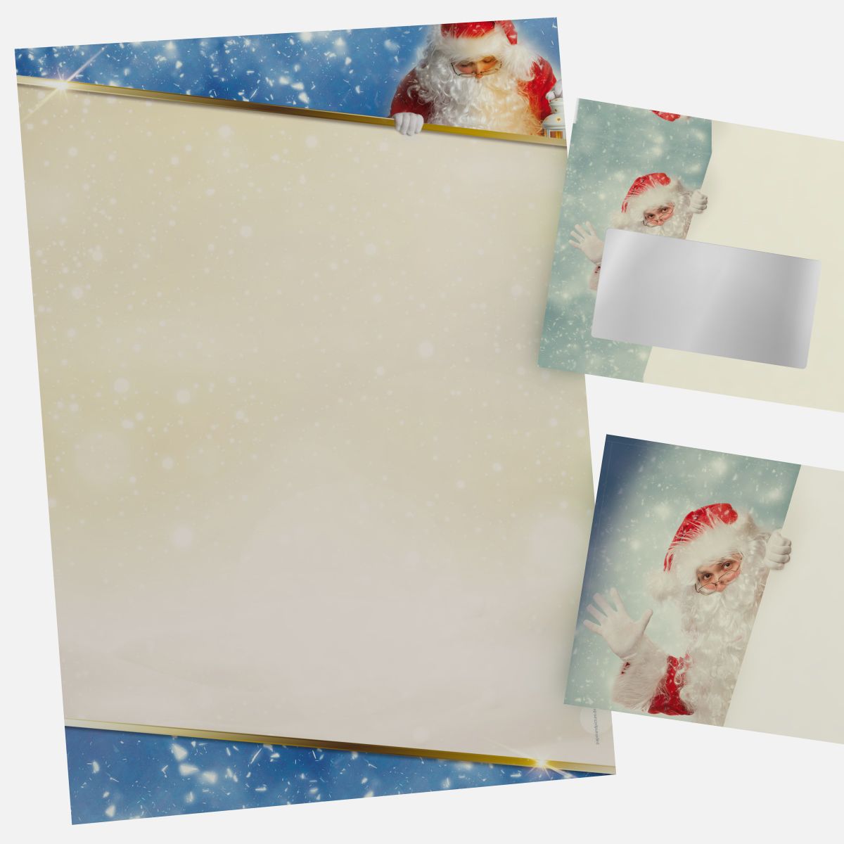 Festive Christmas stationery with Santa Claus is coming motif DIN A4