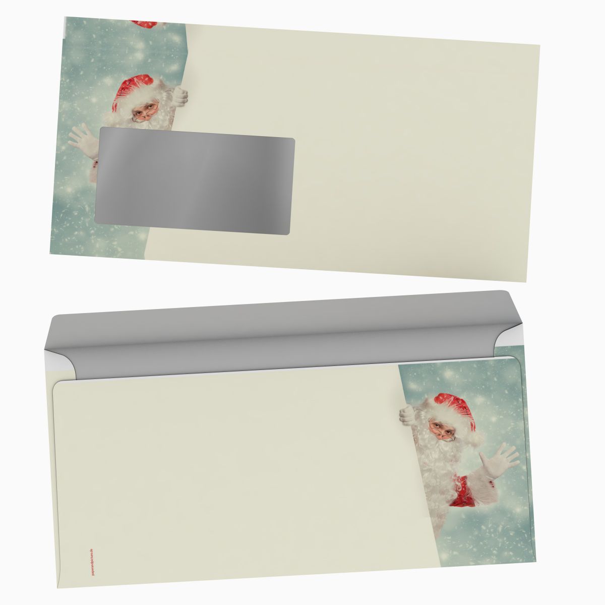 Christmas stationery Santa Claus is coming with window envelopes