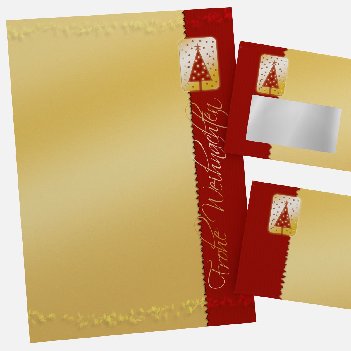 Festive Christmas stationery with Merry Christmas motif DIN A4