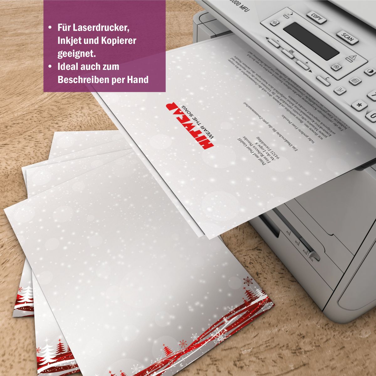 Weihnachtsbriefpapier DIN A4 Fest der Liebe – Motivdetail