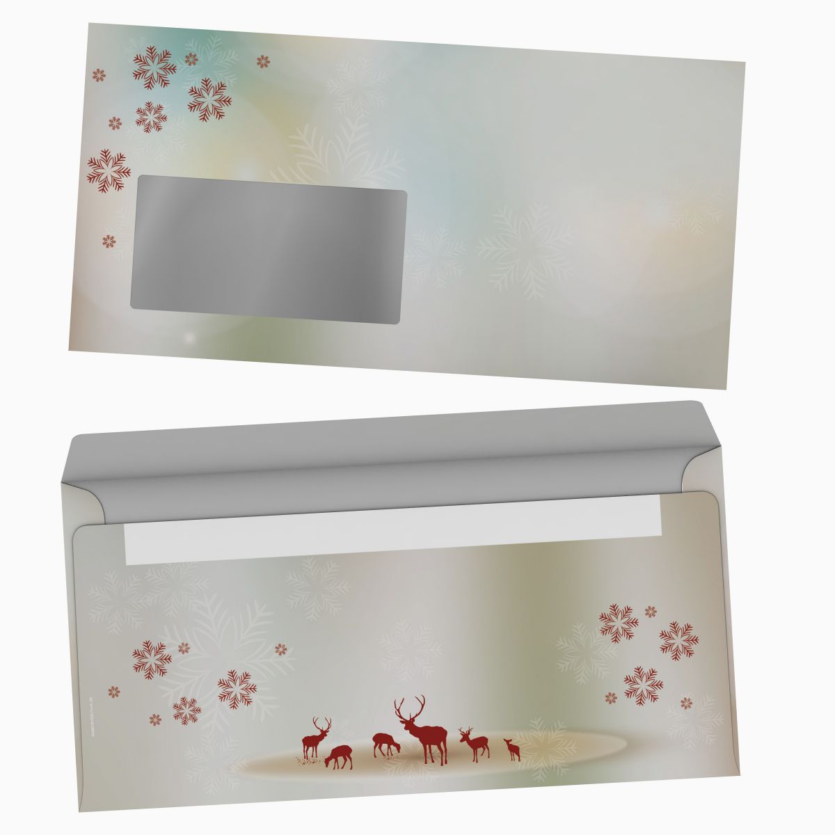 Christmas stationery Reindeers with window envelopes