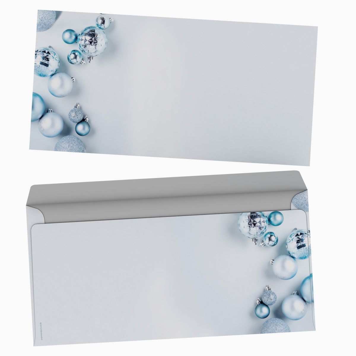 Christmas stationery Magic Christmas Baubles with windowless envelopes