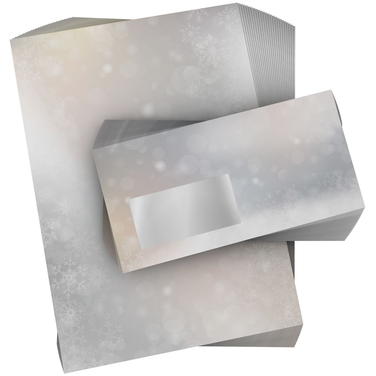Detailansicht vom Weihnachtsbriefpapier Tanzende Flocken mit winterlichem Design