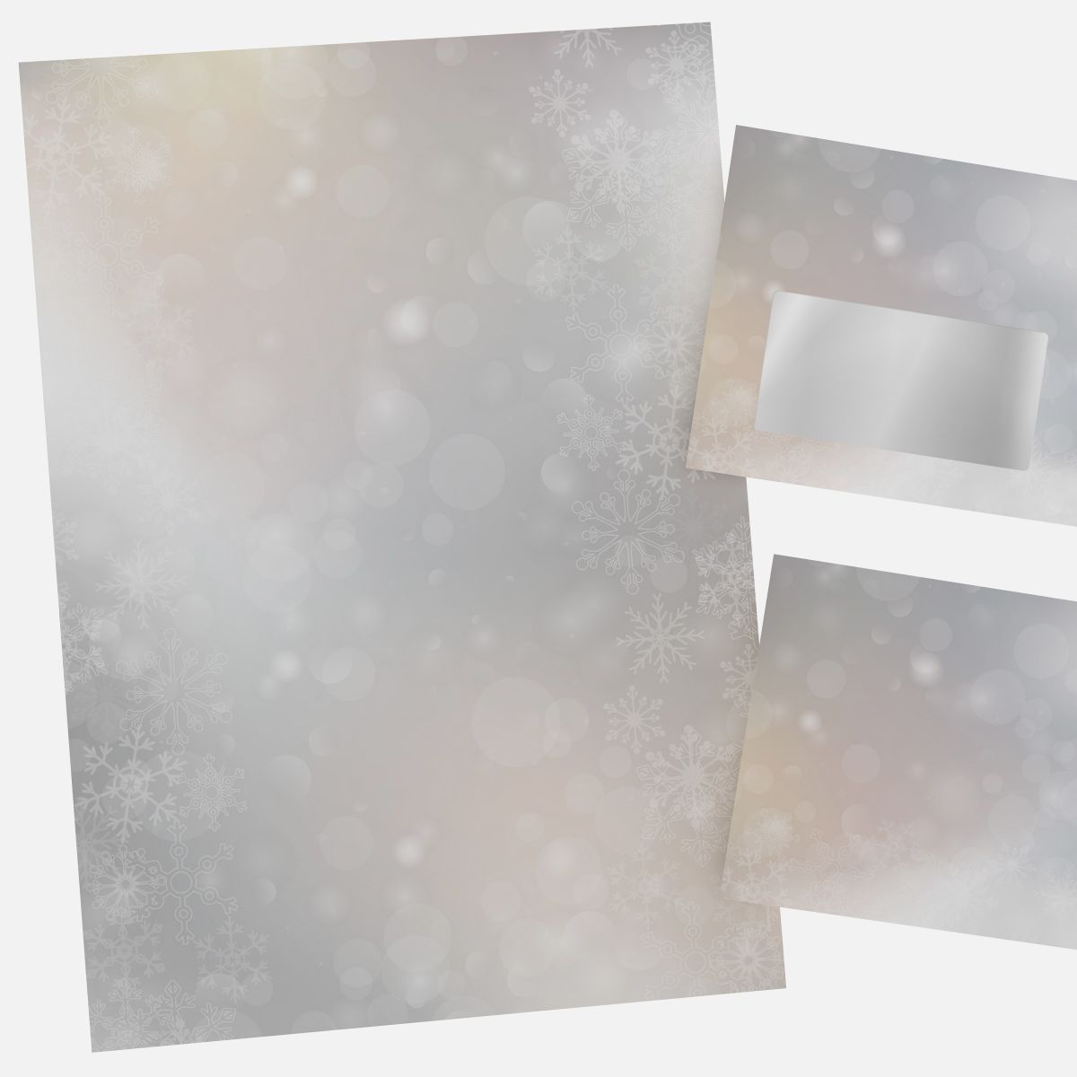 Festliches Weihnachtsbriefpapier mit Motiv Tanzende Flocken in DIN A4