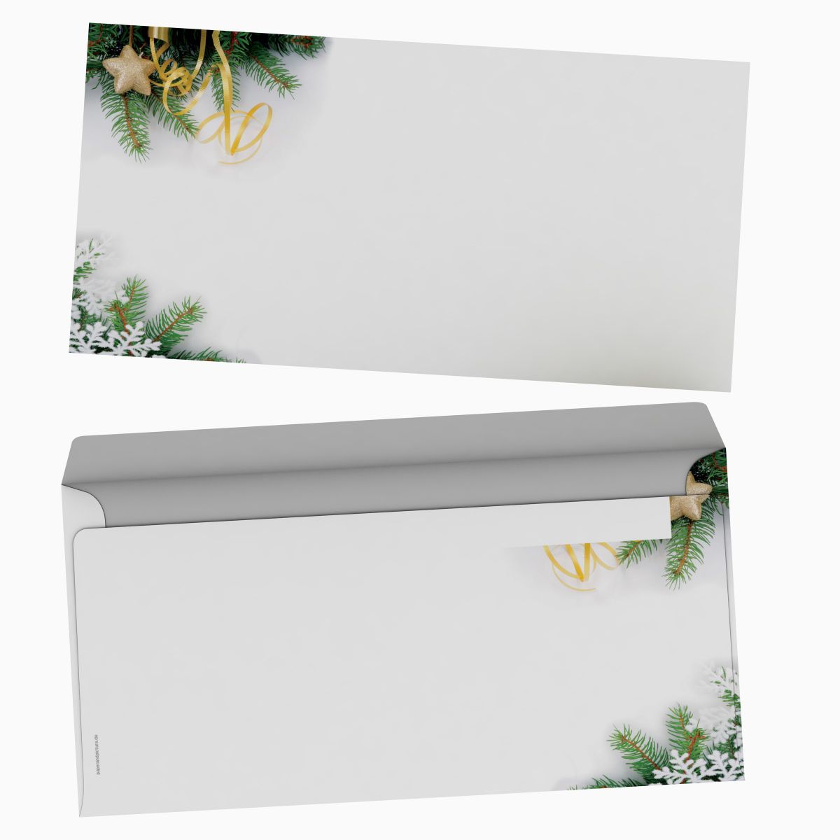 Christmas stationery Fir Branches with windowless envelopes