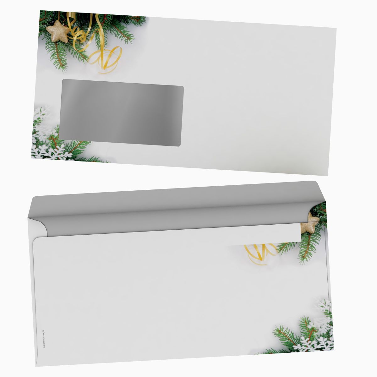 Christmas stationery Fir Branches with window envelopes