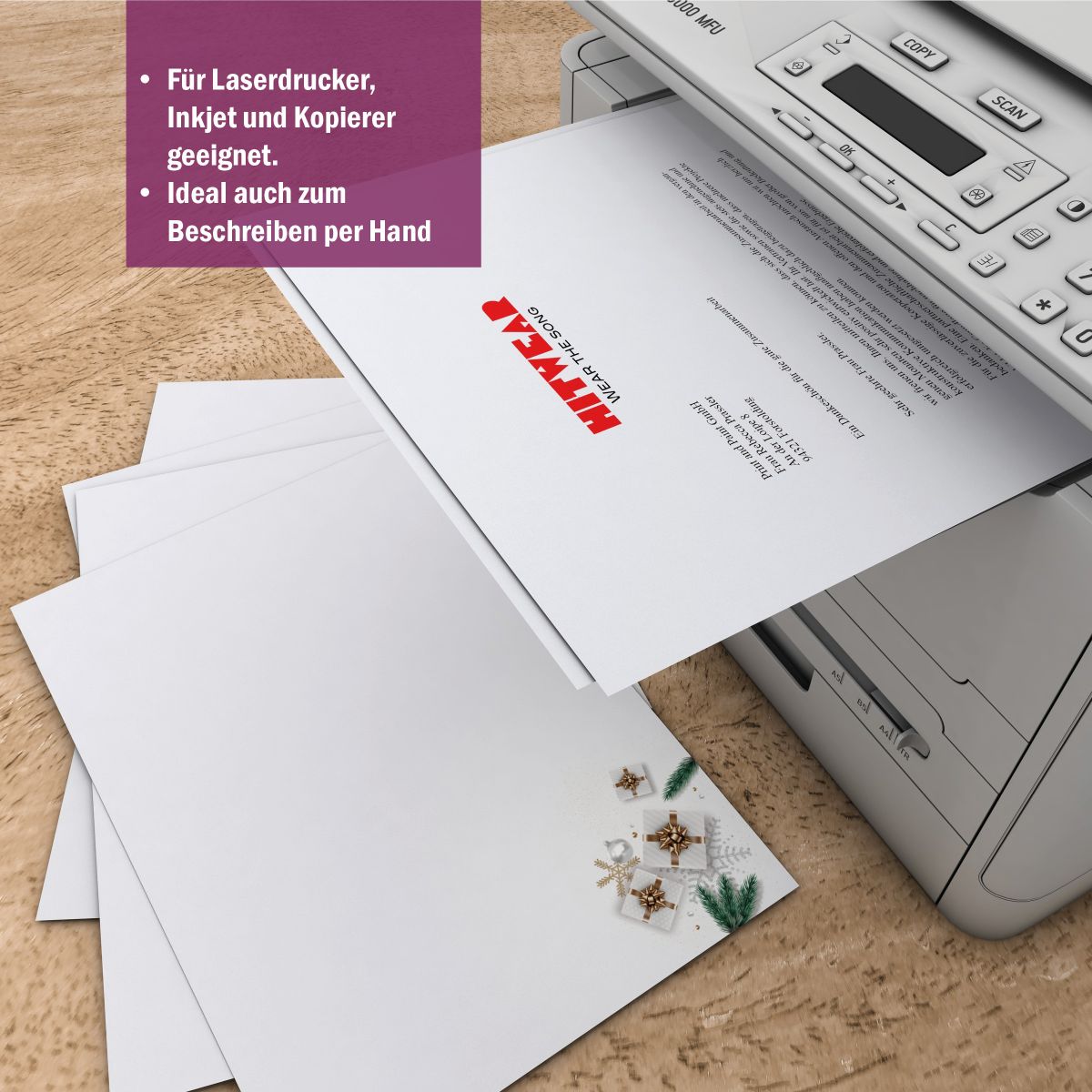 Christmas letter paper Golden Gifts for business and private use