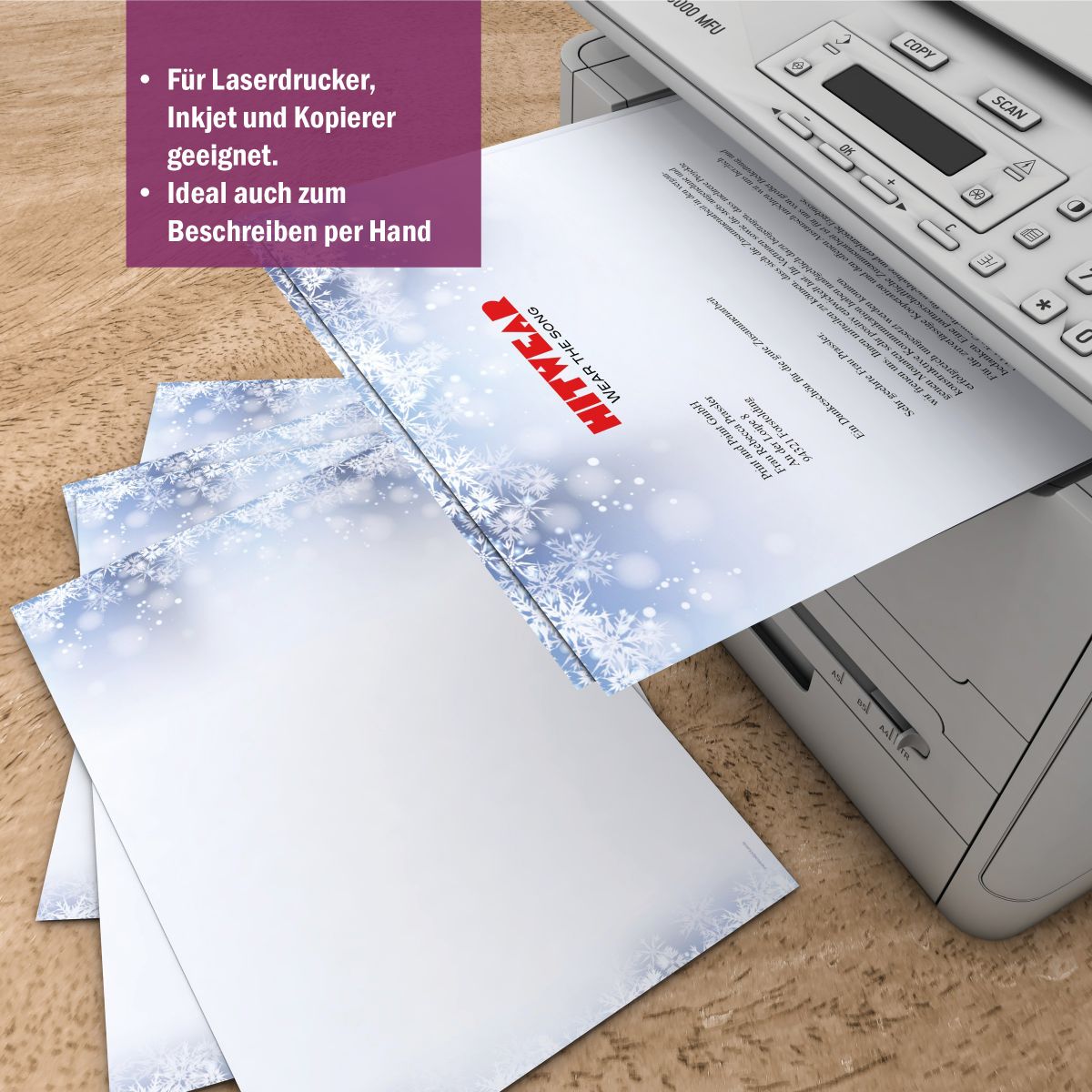 Weihnachtsbriefpapier DIN A4 Wintertraum – Motivdetail