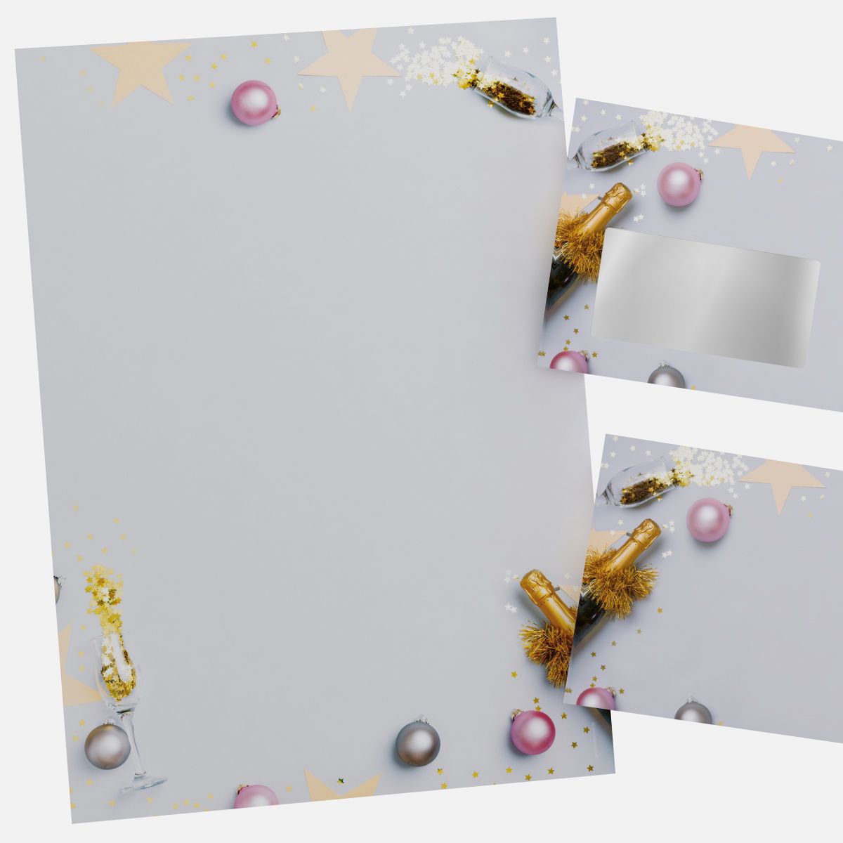 Festliches Weihnachtsbriefpapier mit Motiv Briefpapier Silvesterparty +++neu in DIN A4