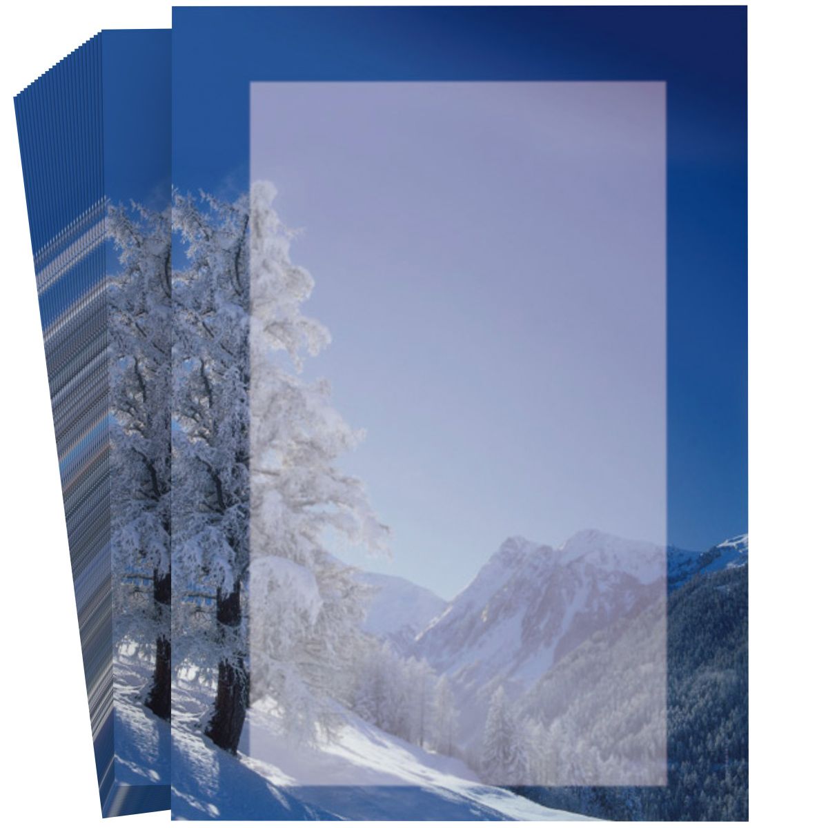 Festliches Weihnachtsbriefpapier Winterlandschaft für private Weihnachtsgrüße