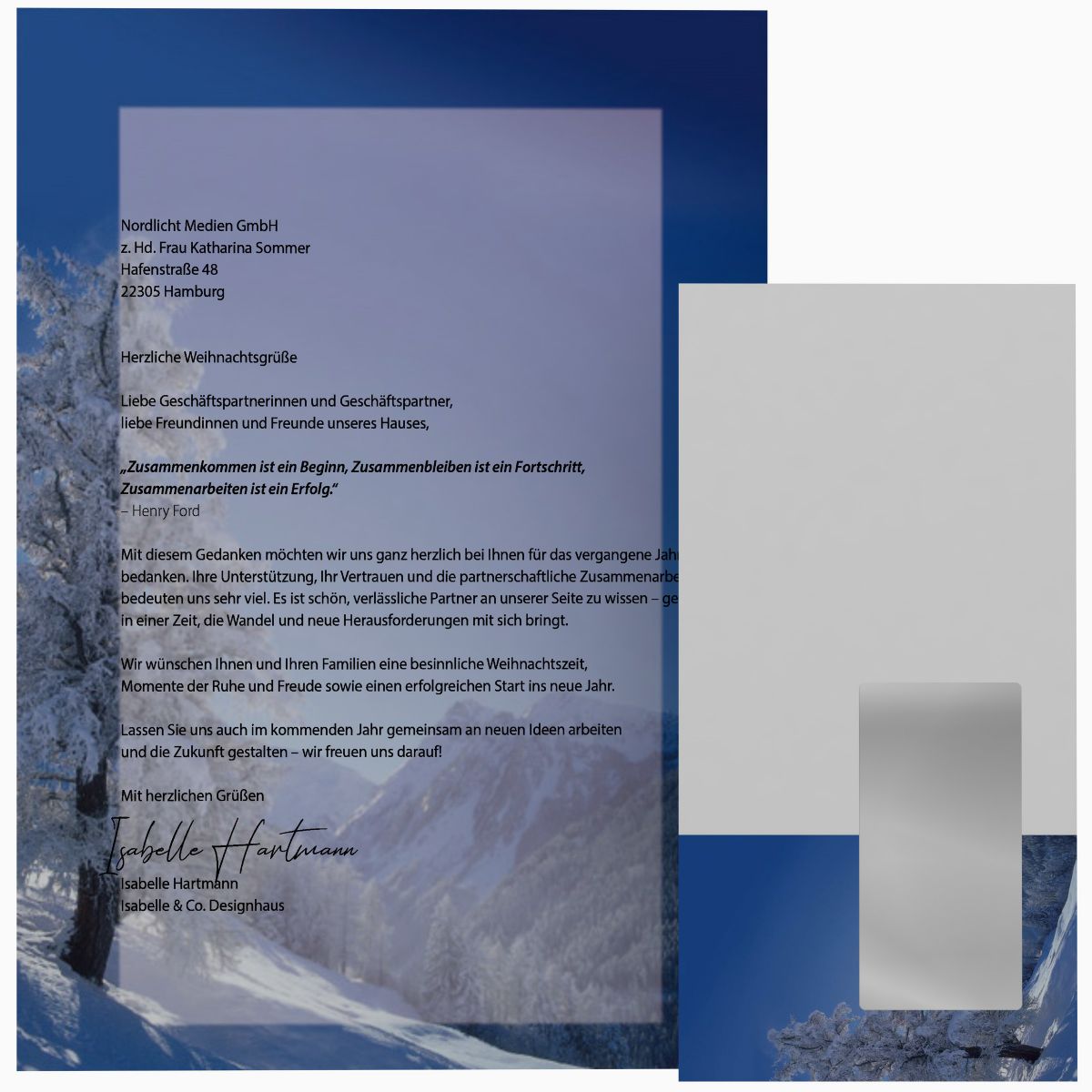 Weihnachtsbriefpapier Winterlandschaft – Set und Variantenübersicht