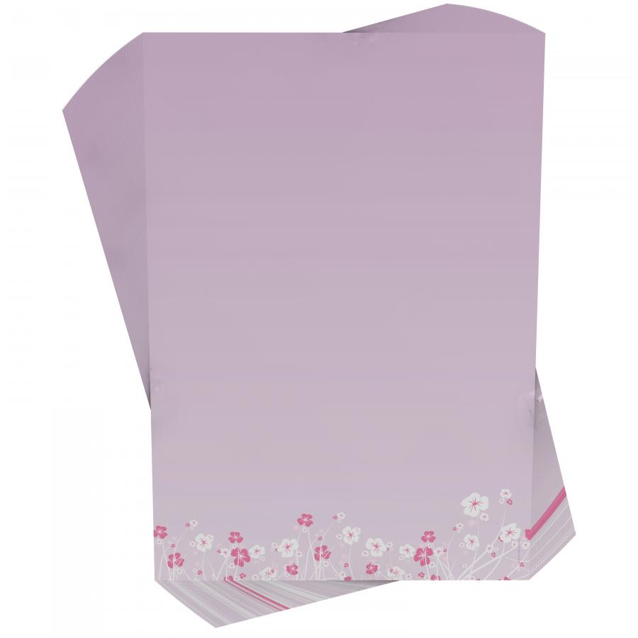 Motivpapier Blumenranken LILA Briefpapier mit Motiv