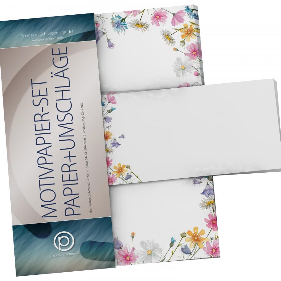 Motivpapier Blumenranken LILA Briefpapier mit Motiv