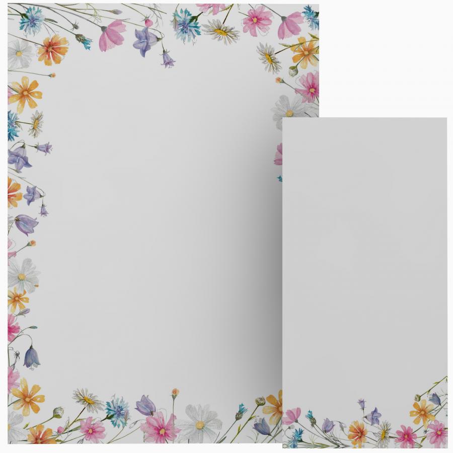 Motivpapier Blumenranken LILA Briefpapier mit Motiv