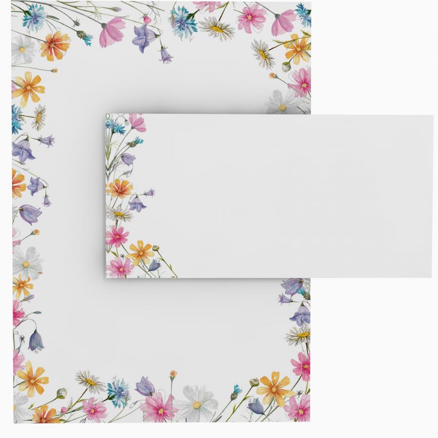 Motivpapier Blumenranken LILA Briefpapier mit Motiv