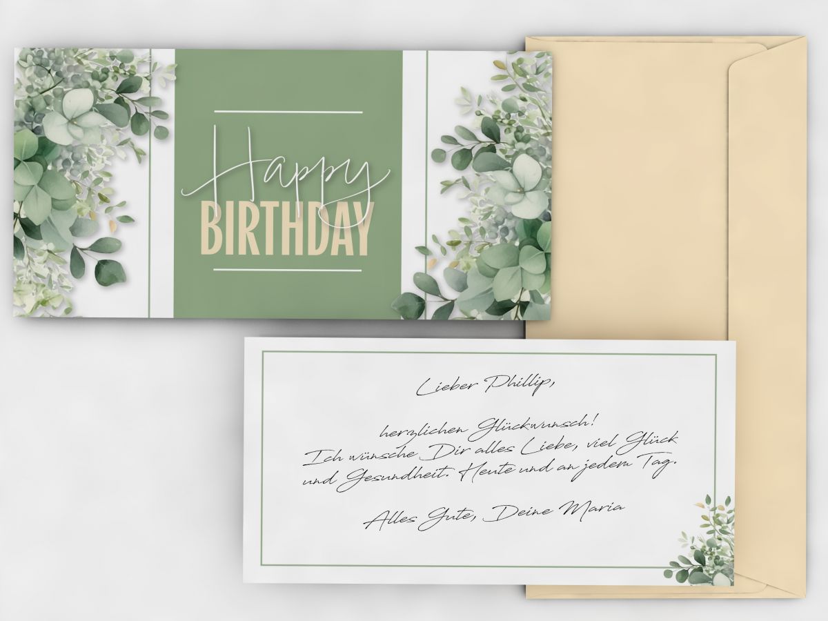 Birthday Card and envelope