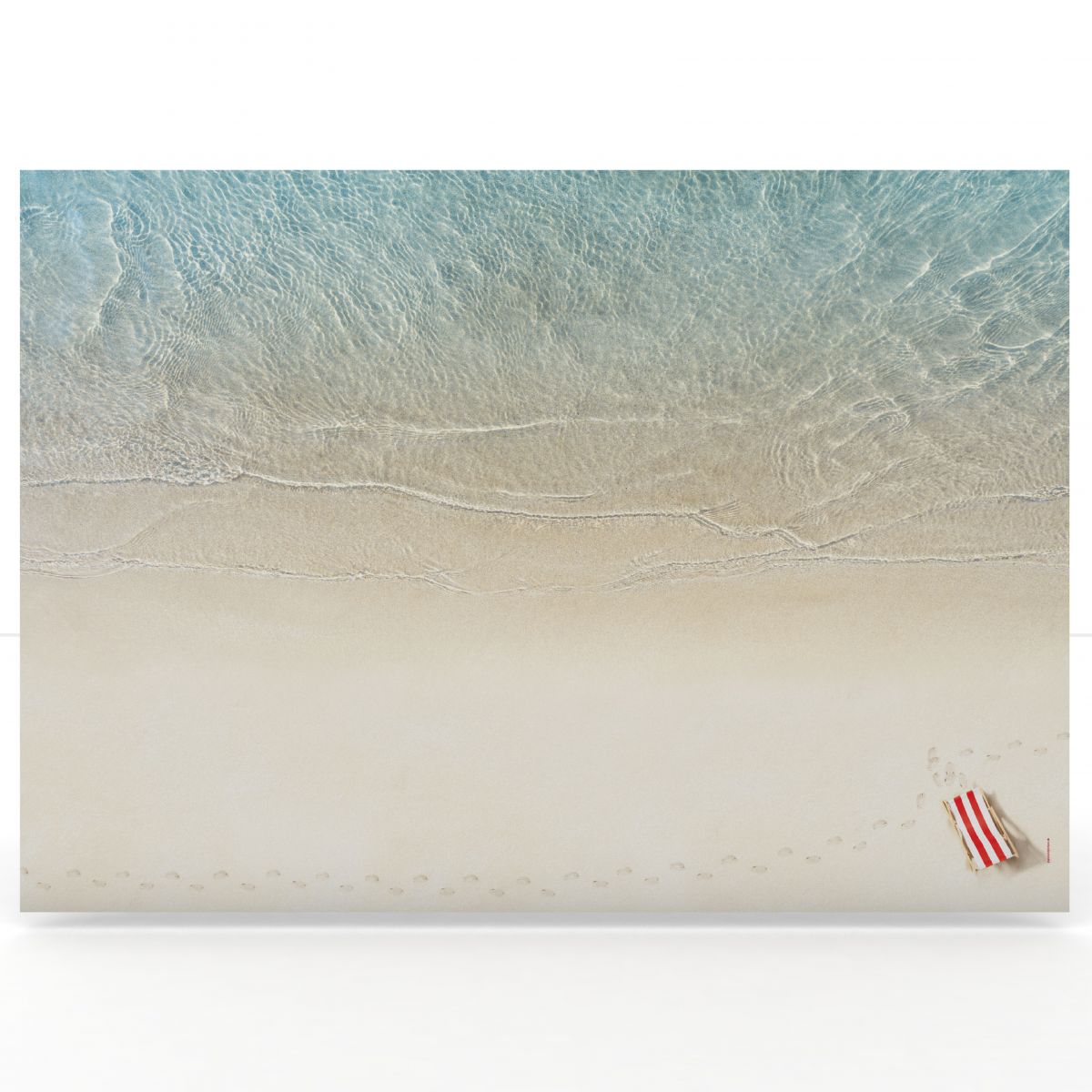 Edle Schreibtischunterlage aus hochwertigem Papier mit exklusivem Traumurlaub Strandmotiv von paperandpicture.
