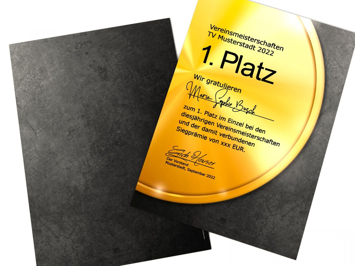Certificate Paper medal GOLD