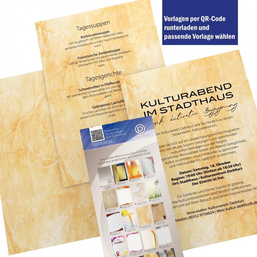 Certificate paper A4 190 gsm double-sided printed – Prestige Lines design