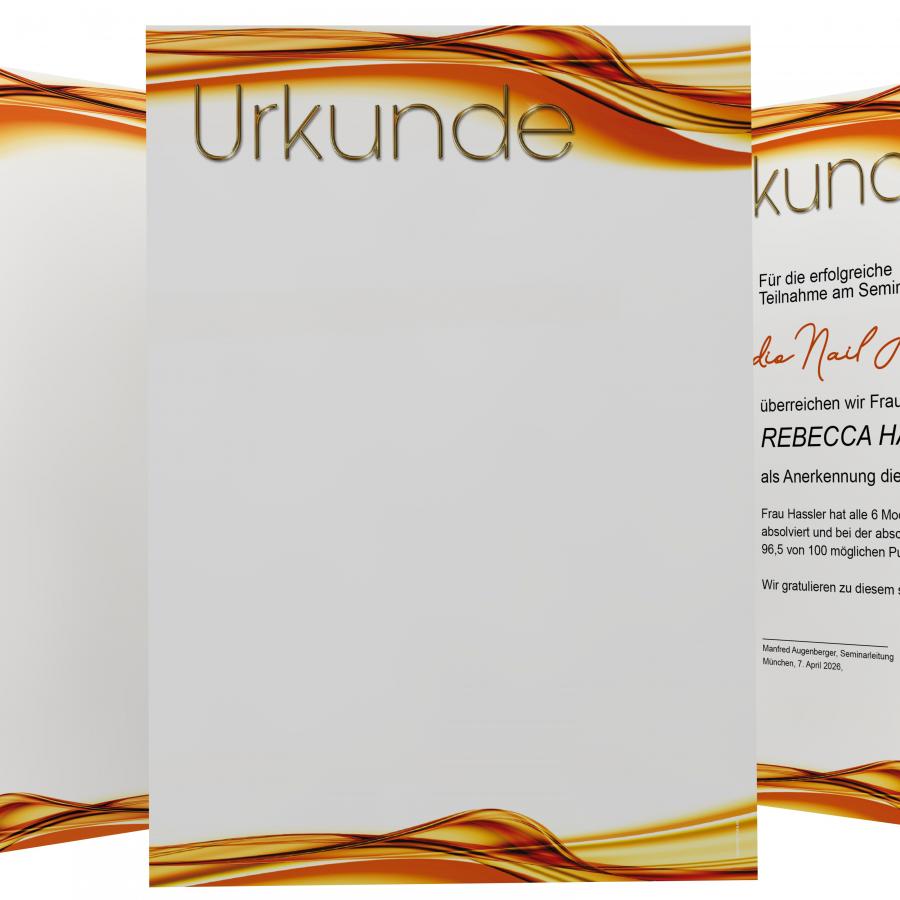 Urkundenpapier DIN A4 190 g/m² beidseitig bedruckt – Motiv Premium mit Goldwellen