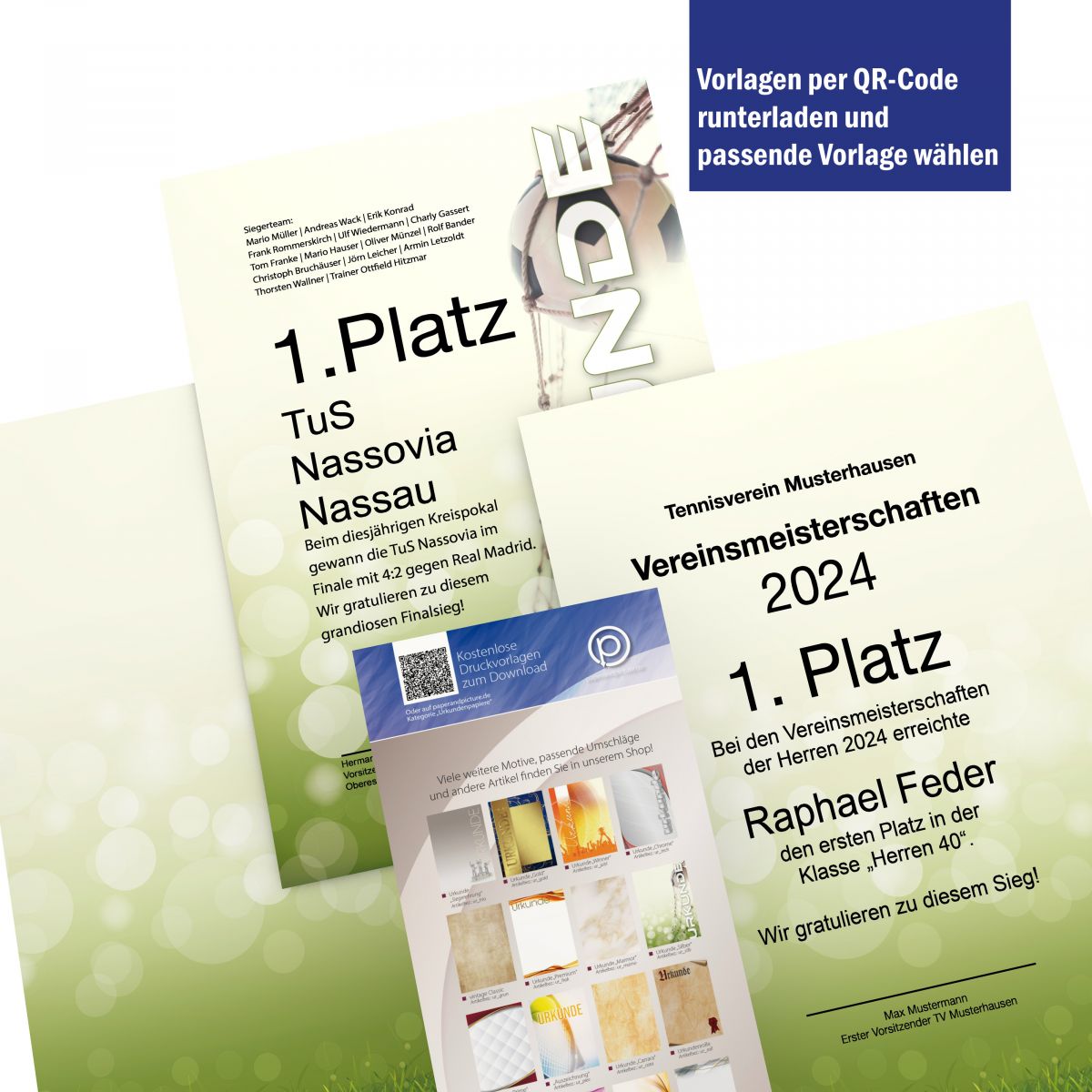 Urkundenpapier Fußball