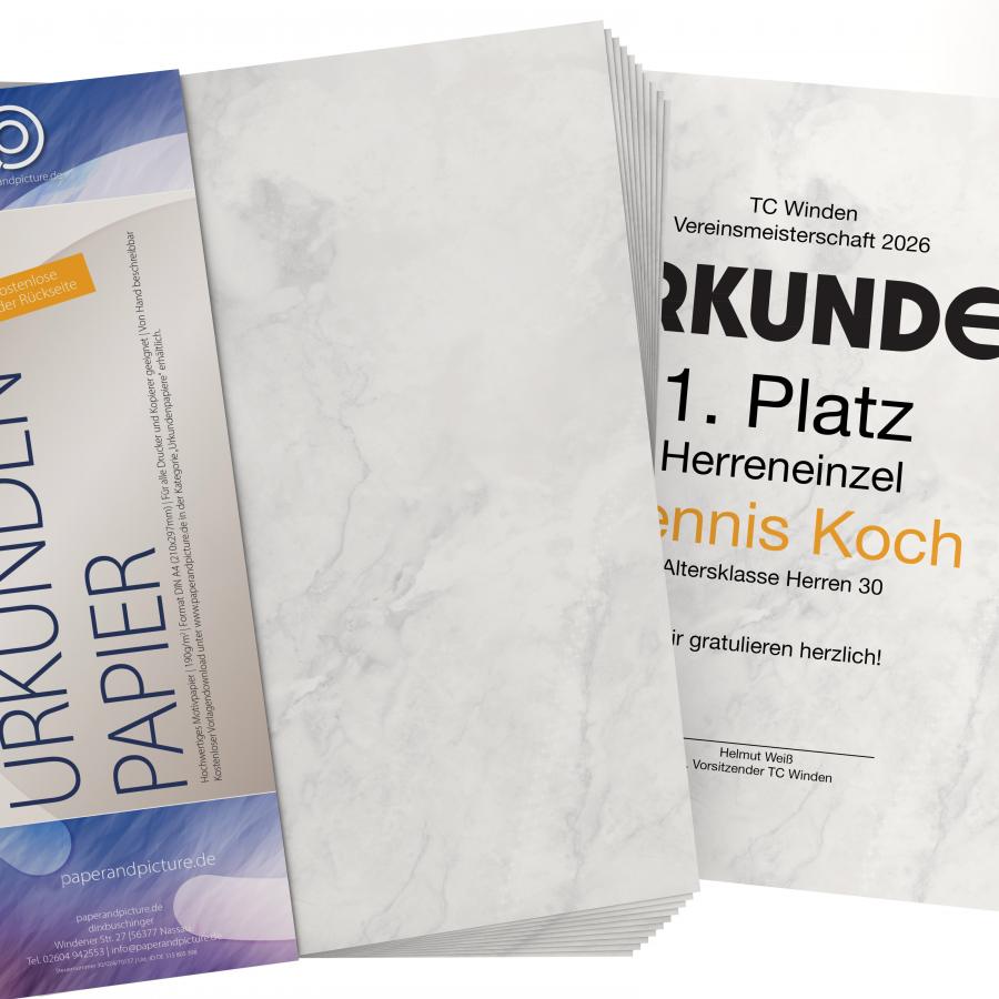 Urkundenpapier DIN A4 190 g/m² beidseitig bedruckt – Motiv [NAME]
