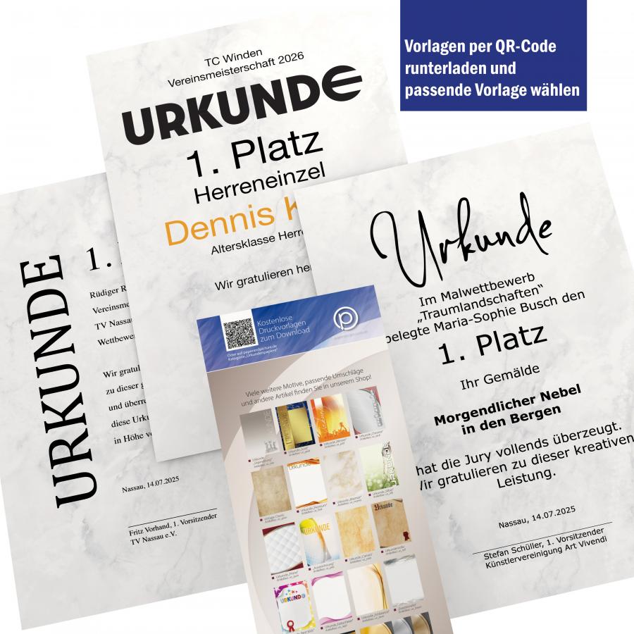 Urkundenpapier DIN A4 190 g/m² beidseitig bedruckt – Motiv [NAME]