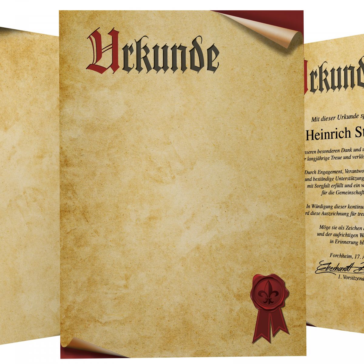 Urkundenpapier Urkundenrolle