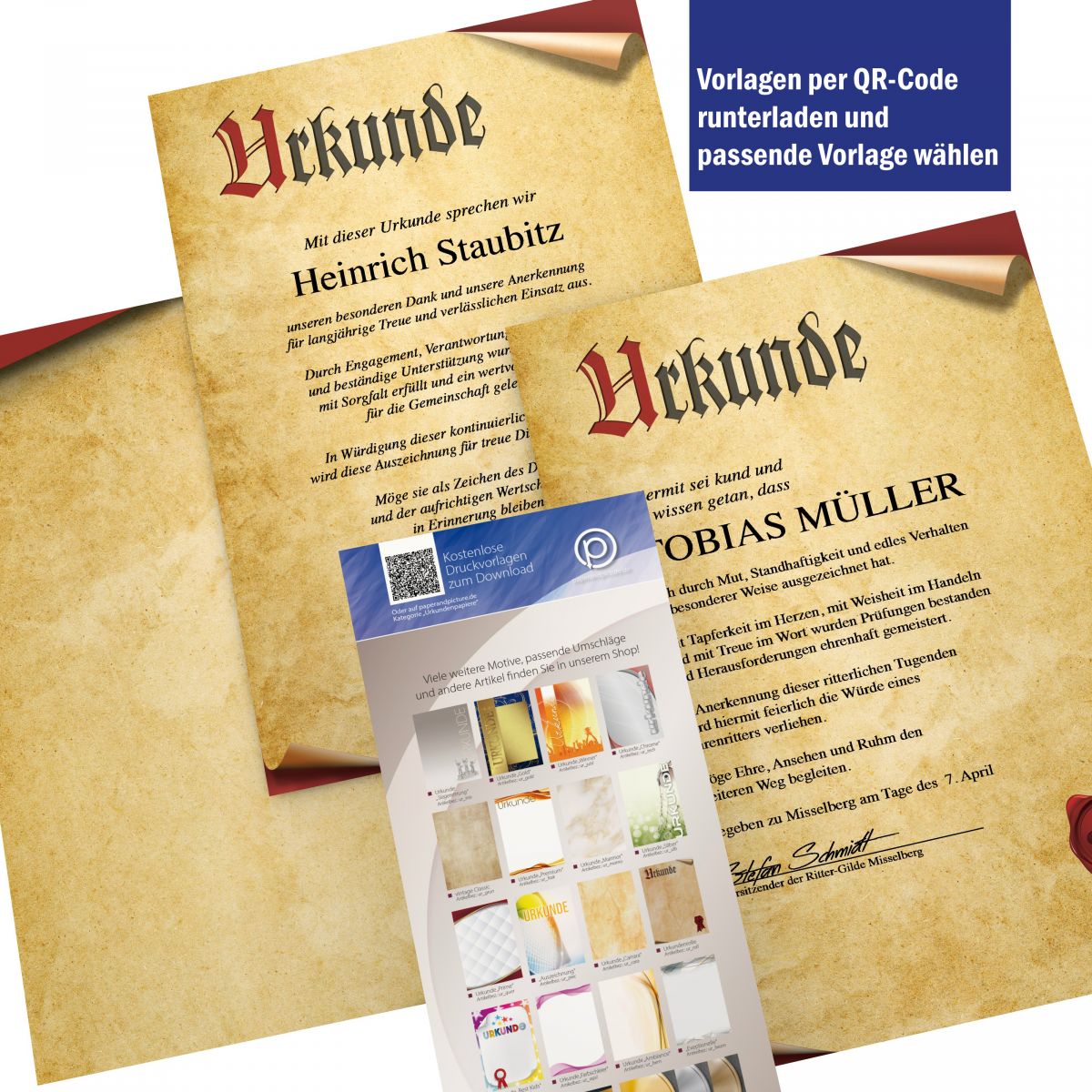 Urkundenpapier Urkundenrolle
