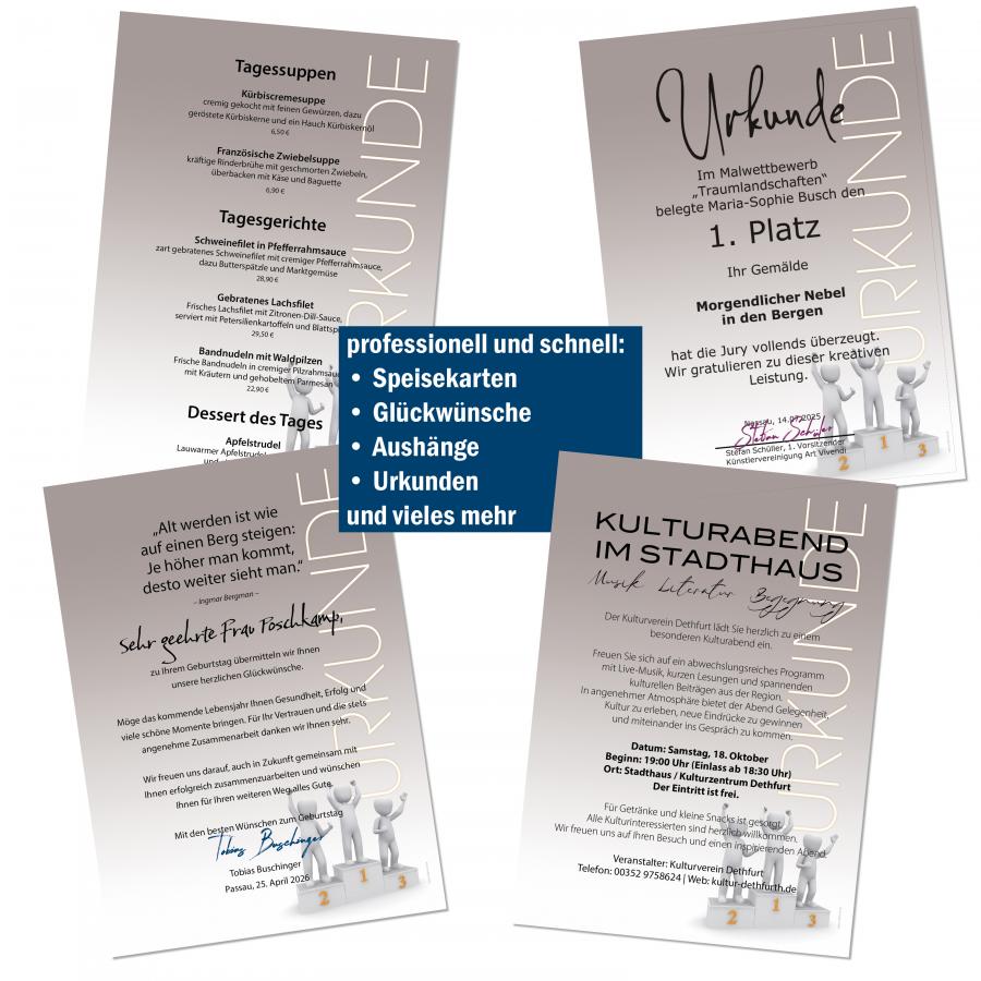 Certificate paper A4 190 gsm double-sided printed – Award Ceremony design