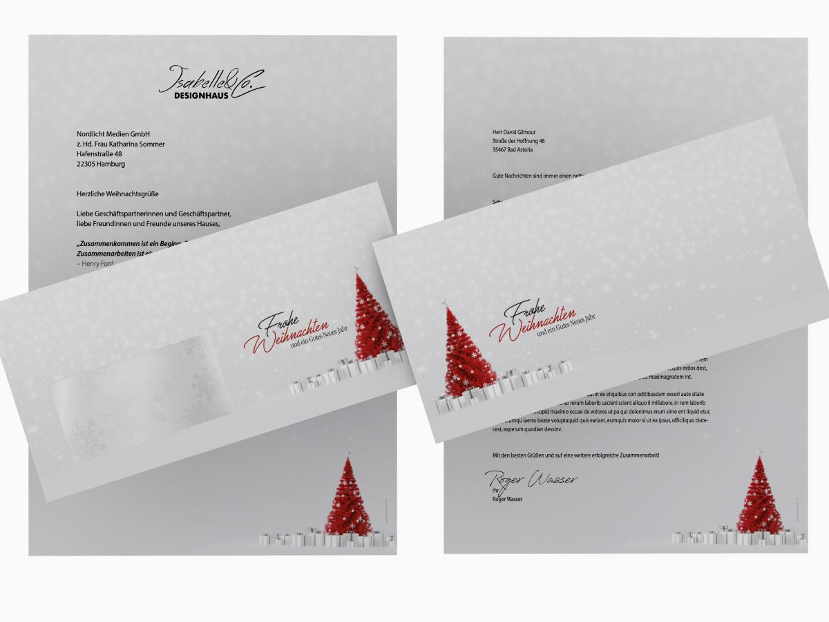 Weihnachtsbriefpapier mit Motiv Festliche Wünsche Briefpapier mit Motiv