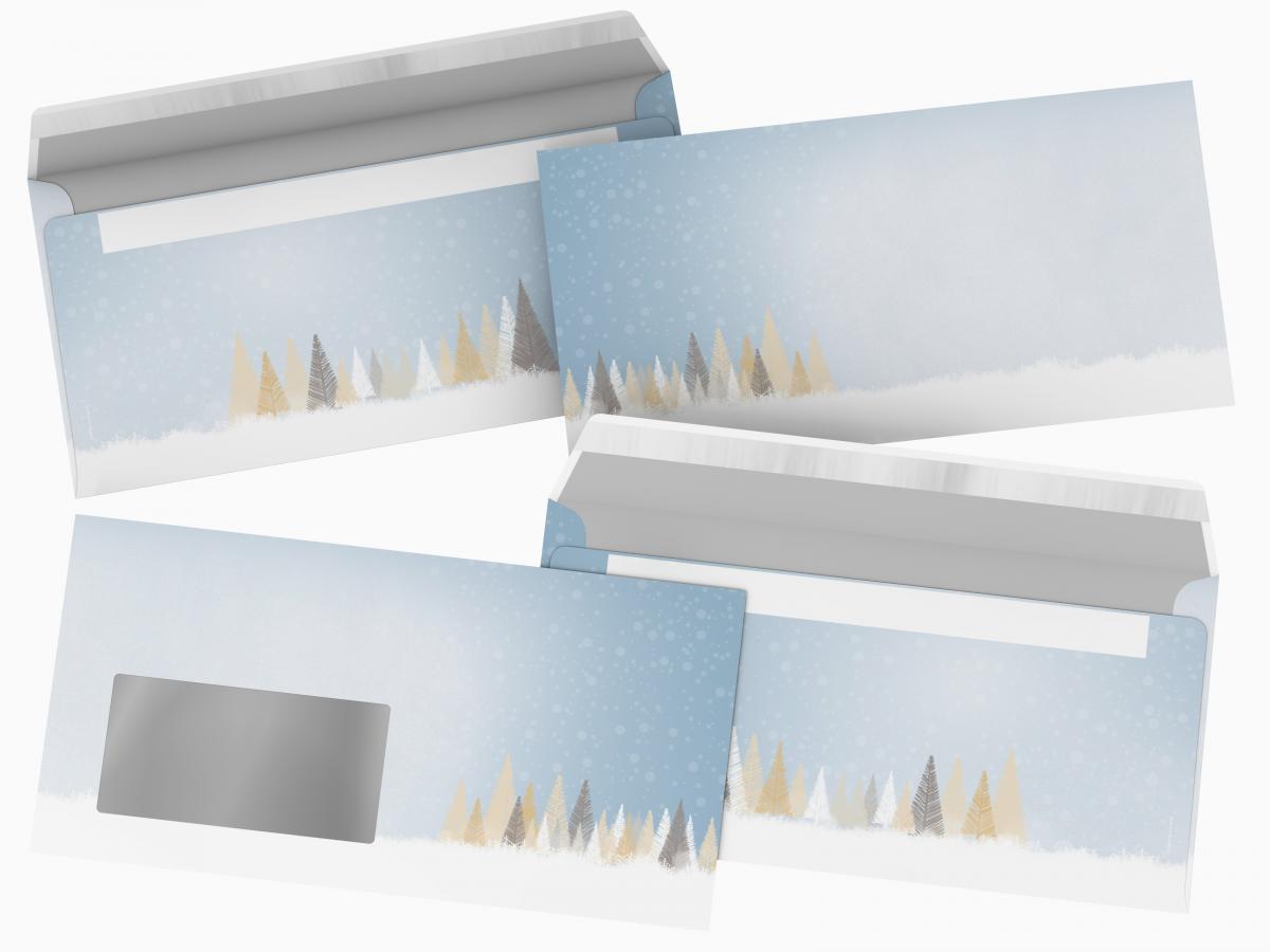 Weihnachtsbriefpapier Winterlicher Märchenwald Briefpapier mit Motiv